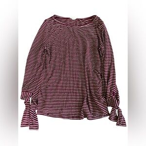 Striped Burgundy Women's Top large